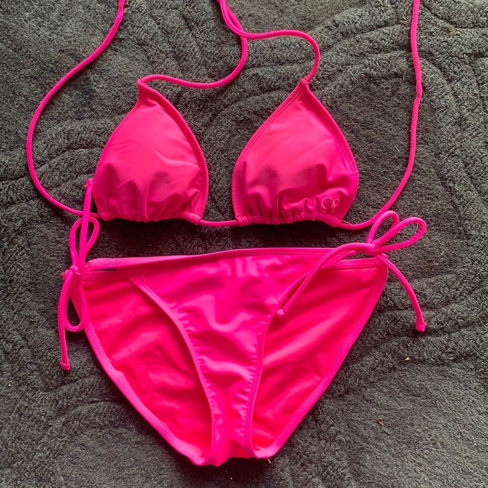 Neon Pink Op bathing Suit